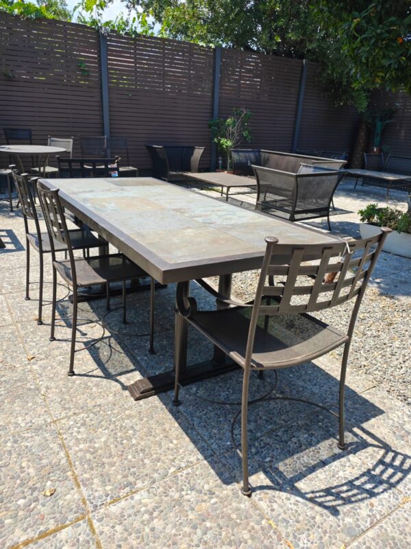 mesa-comedor-piedra-pizarra-210-90 Mesa Comedor Terraza Piedra Pizarra 210x90 con 6 sillas Malla