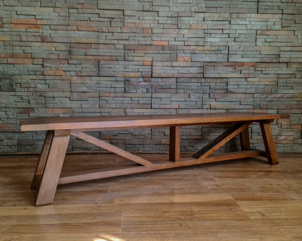 26032021piedra 2-79 Banqueta Caballete de Roble 200x35x45 alto