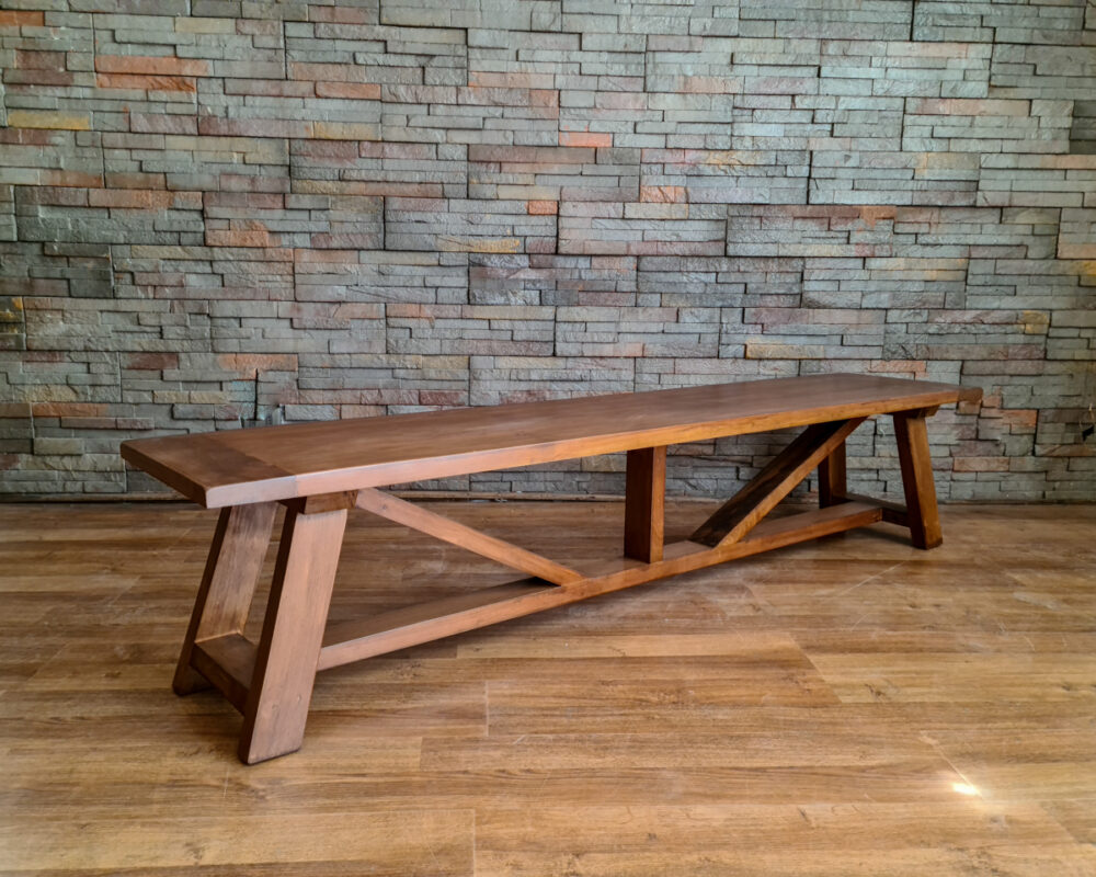 26032021piedra 2-83 Banqueta Caballete de Roble 200x35x45 alto