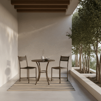 Juego de comedor Terraza - Mesa 70 de diámetro + 2 sillas