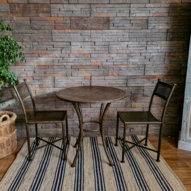 Juego de comedor Terraza - Mesa 80 de diámetro + 2 sillas