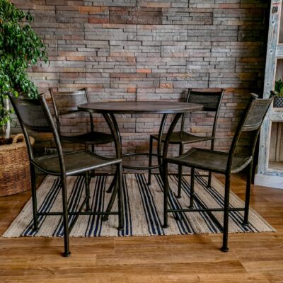 Juego de comedor Terraza - Mesa 70 de diámetro + 4 sillas