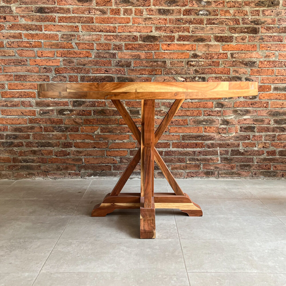 Mesa de comedor redonda madera Teca Modelo Tree