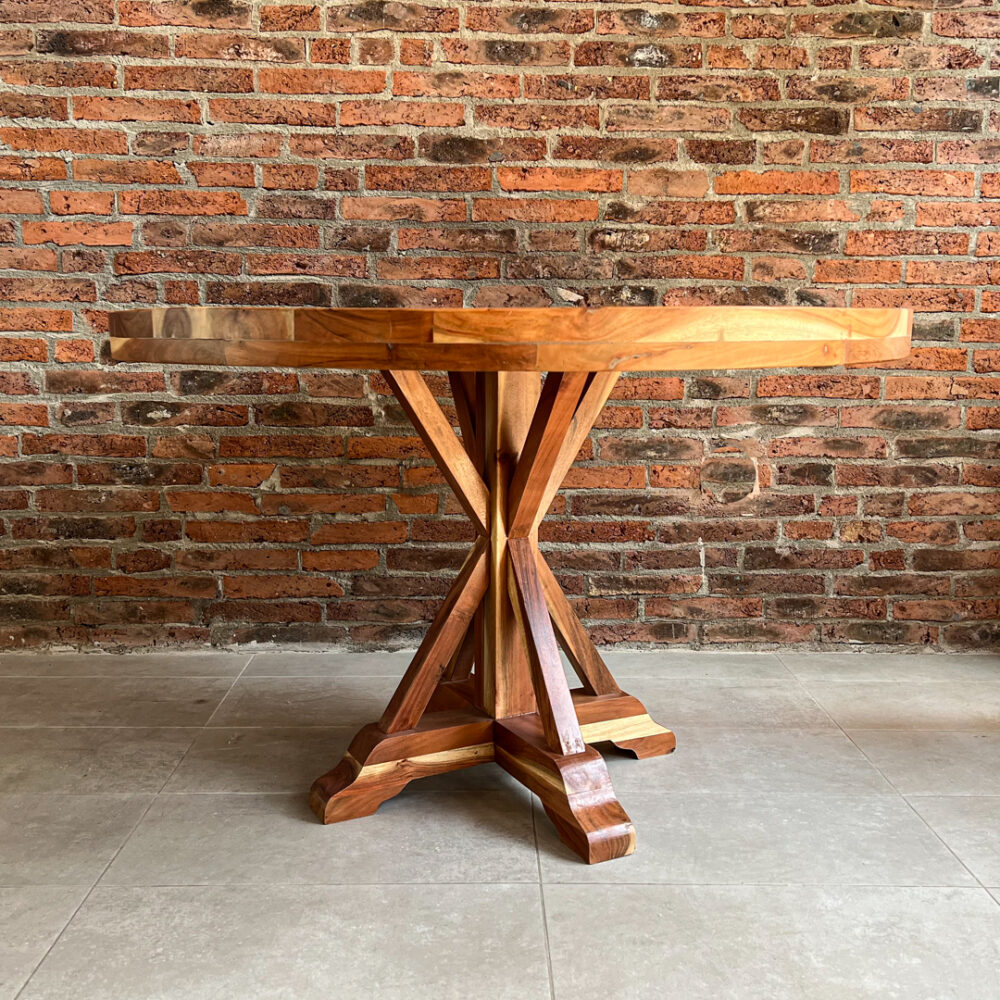 Mesa de comedor redonda madera Teca Modelo Tree