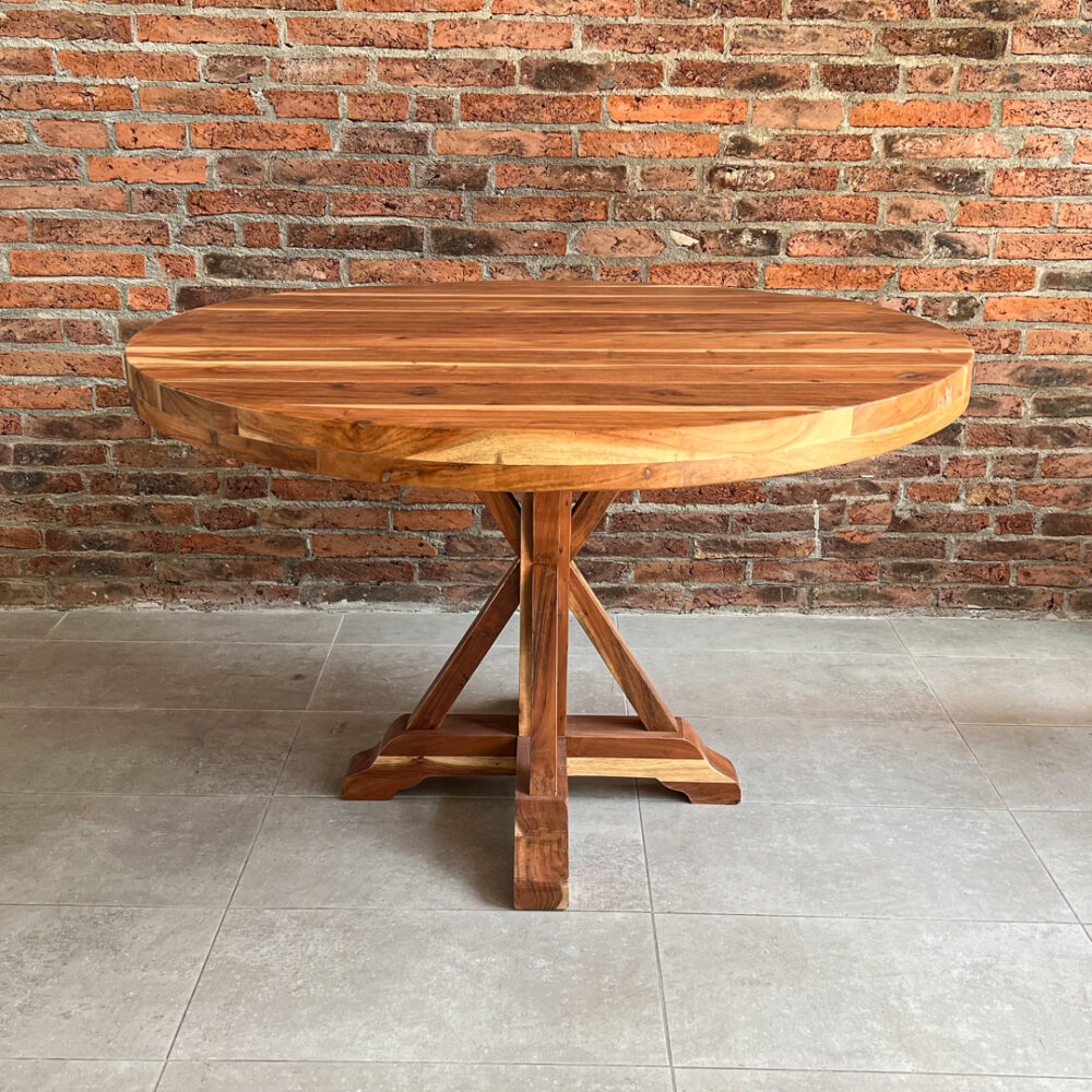 Mesa de comedor redonda madera Teca Modelo Tree