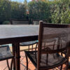 Mesa de comedor fierro con cubierta de plancha perforada 190x100