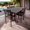 Mesa de comedor fierro con cubierta de plancha perforada 190x100