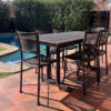 Mesa de comedor fierro con cubierta de plancha perforada 190x100