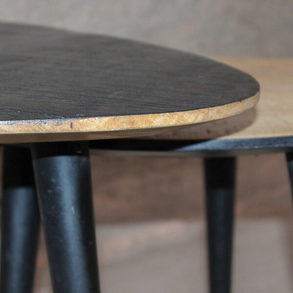 mesa de centro estilo nido de madera maciza