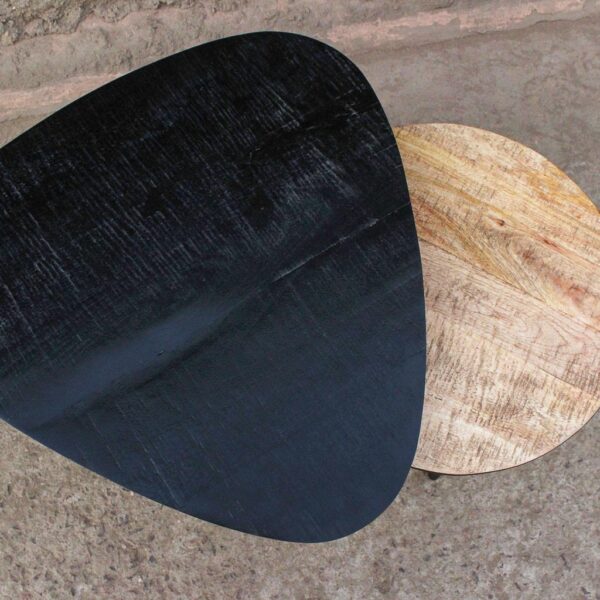 mesa de centro estilo nido de madera maciza