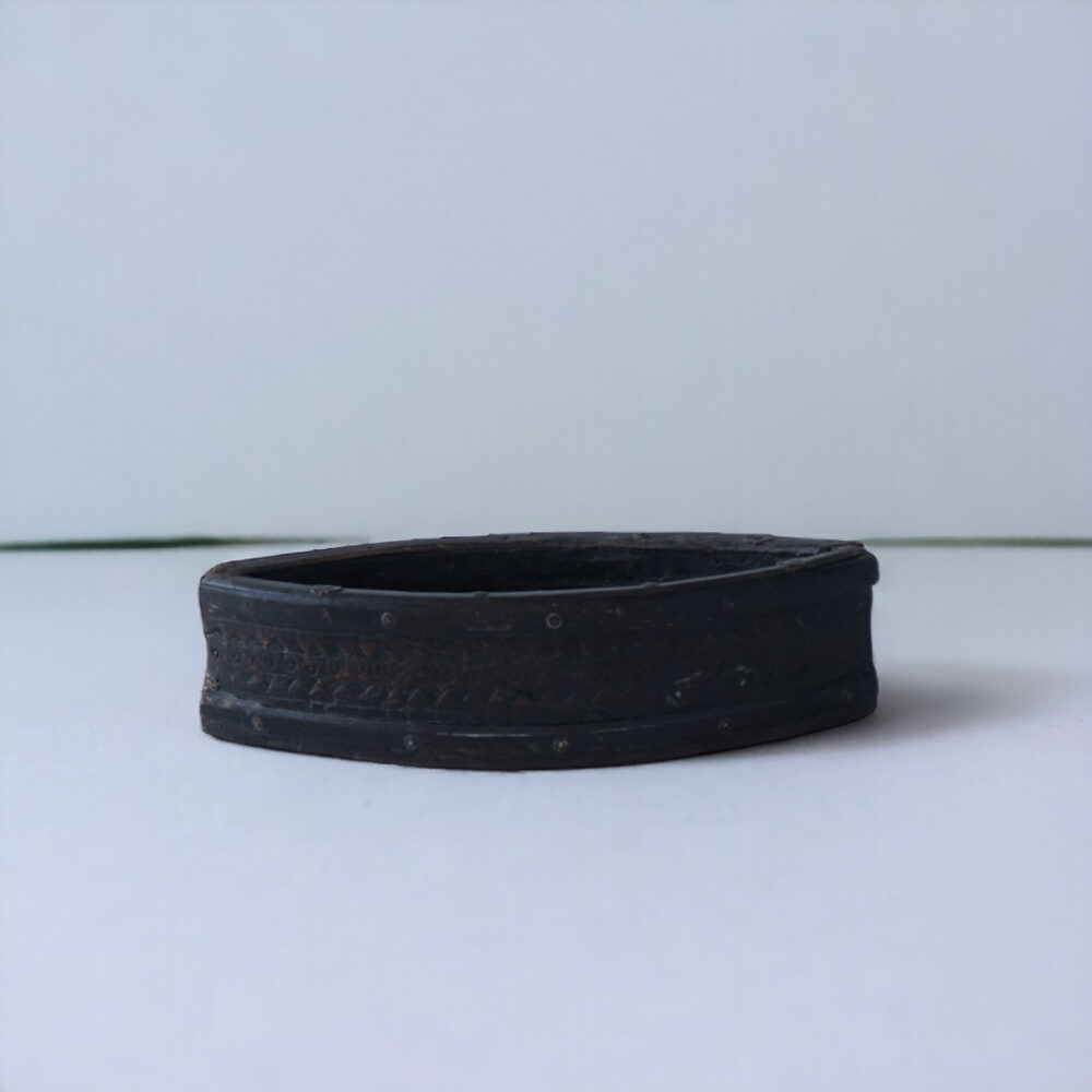 Deco vasija madera canoa 42x16x12