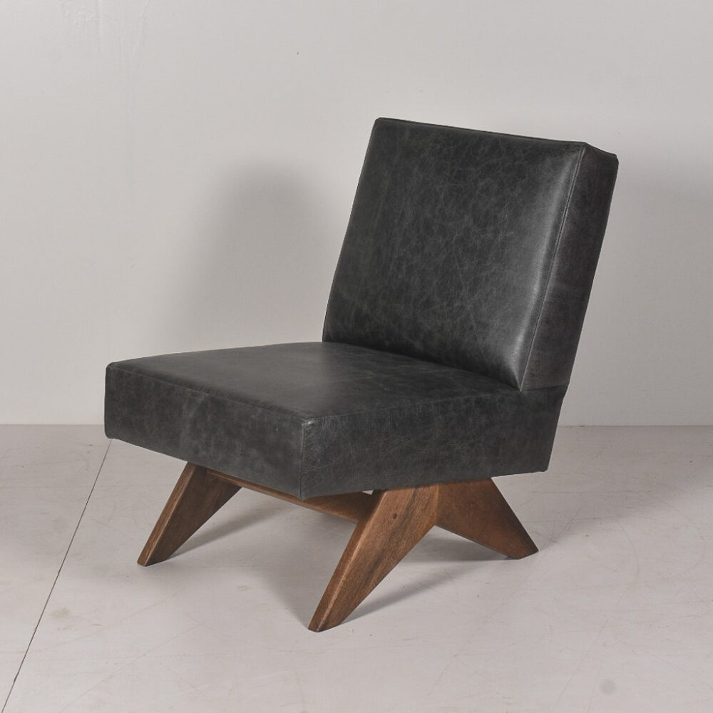 30018-Sillón Barcelona cuero gris-114x83x57 (3) Sillón Barcelona cuero gris CUERO CON DETALLES 52x80x70