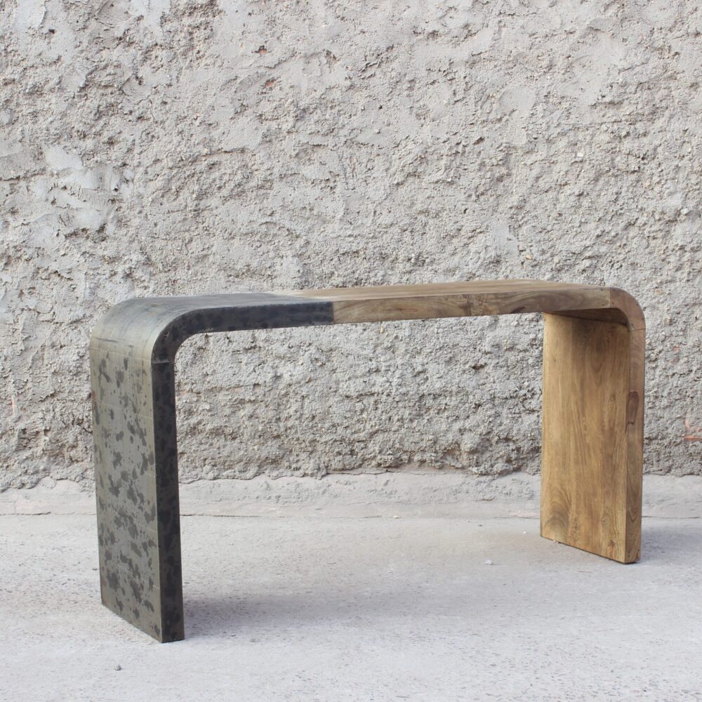 Arrimo Bucarest madera y hierro 150x40x80