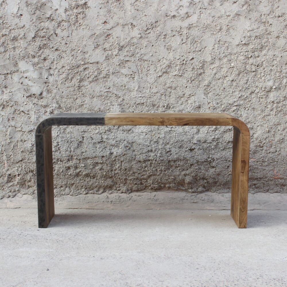 Arrimo Bucarest madera y hierro 150x40x80