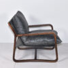 Sillón madera y cuero gris Granada-68x86x75cm