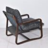 Sillón madera y cuero gris Granada-68x86x75cm