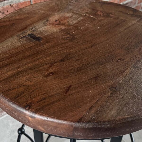 Taburete giratorio madera Acacia color nogal