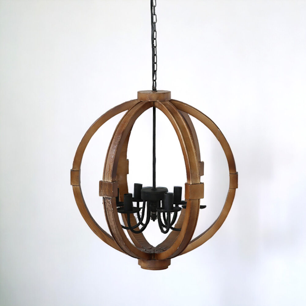 10002-Lampara_mundo_nogal-54x54x63_3 Lámapra redonda fabricada en madera con color nogal, para colgar en living o comedor