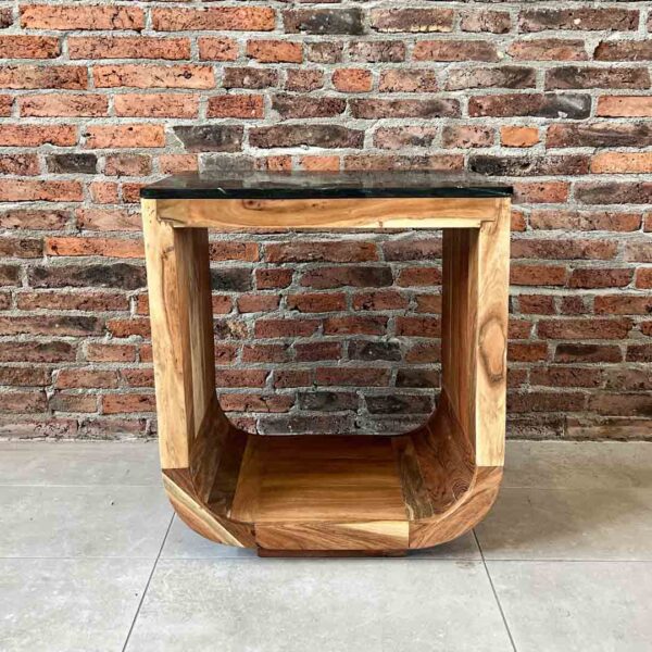 mesa lateral cubierta marmol Agapanto 60x43x68