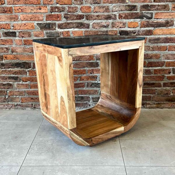 mesa lateral cubierta marmol Agapanto 60x43x68