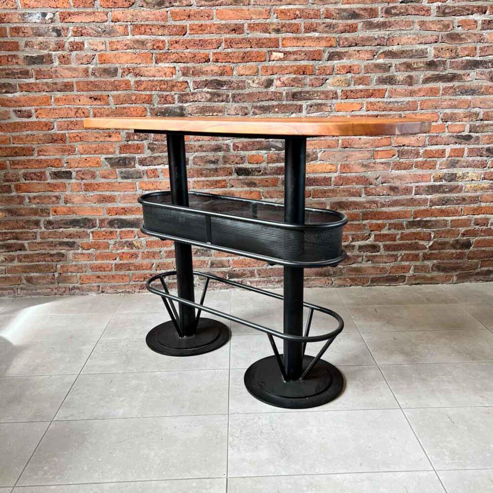 Mesón barra bar madera Acacia color natural 150x50x95 cms