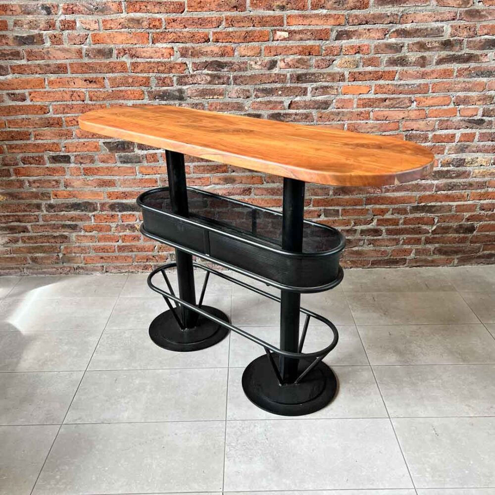 Mesón barra bar madera Acacia color natural 150x50x95 cms