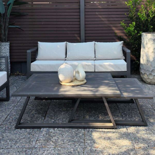Mesa de centro fierro NIDO Baru 110x125x40 cms y 105x87x37 cms (dos unidades)