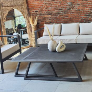 Mesa de centro fierro NIDO Baru 110x125x40 cms y 105x87x37 cms (dos unidades)