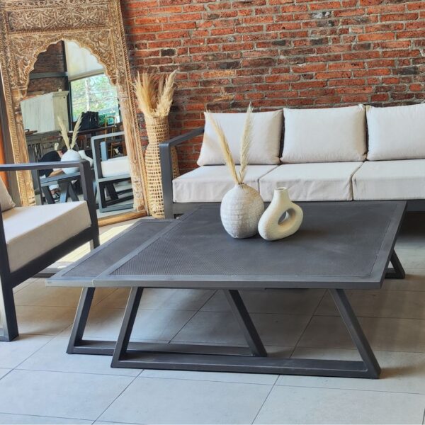 Mesa de centro fierro NIDO Baru 110x125x40 cms y 105x87x37 cms (dos unidades)