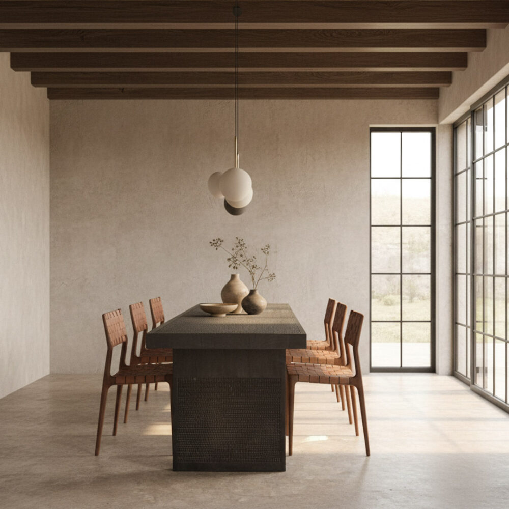 60085 (3) Mesa Comedor Roble 200x69x20 cm