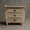 Cómoda de madera envejecida y detallada Velador Llaima 60x40x60 cm