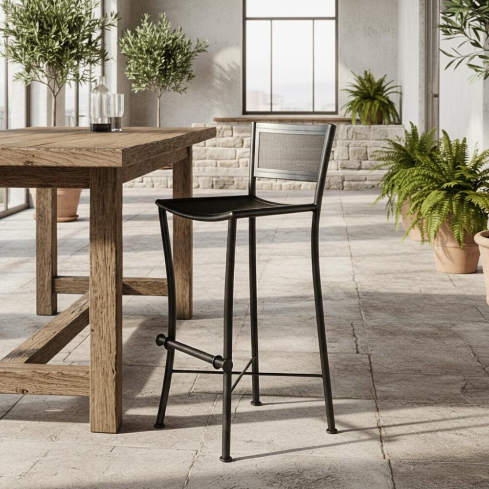 Piso bar metálico Loft 40x35x100 altura