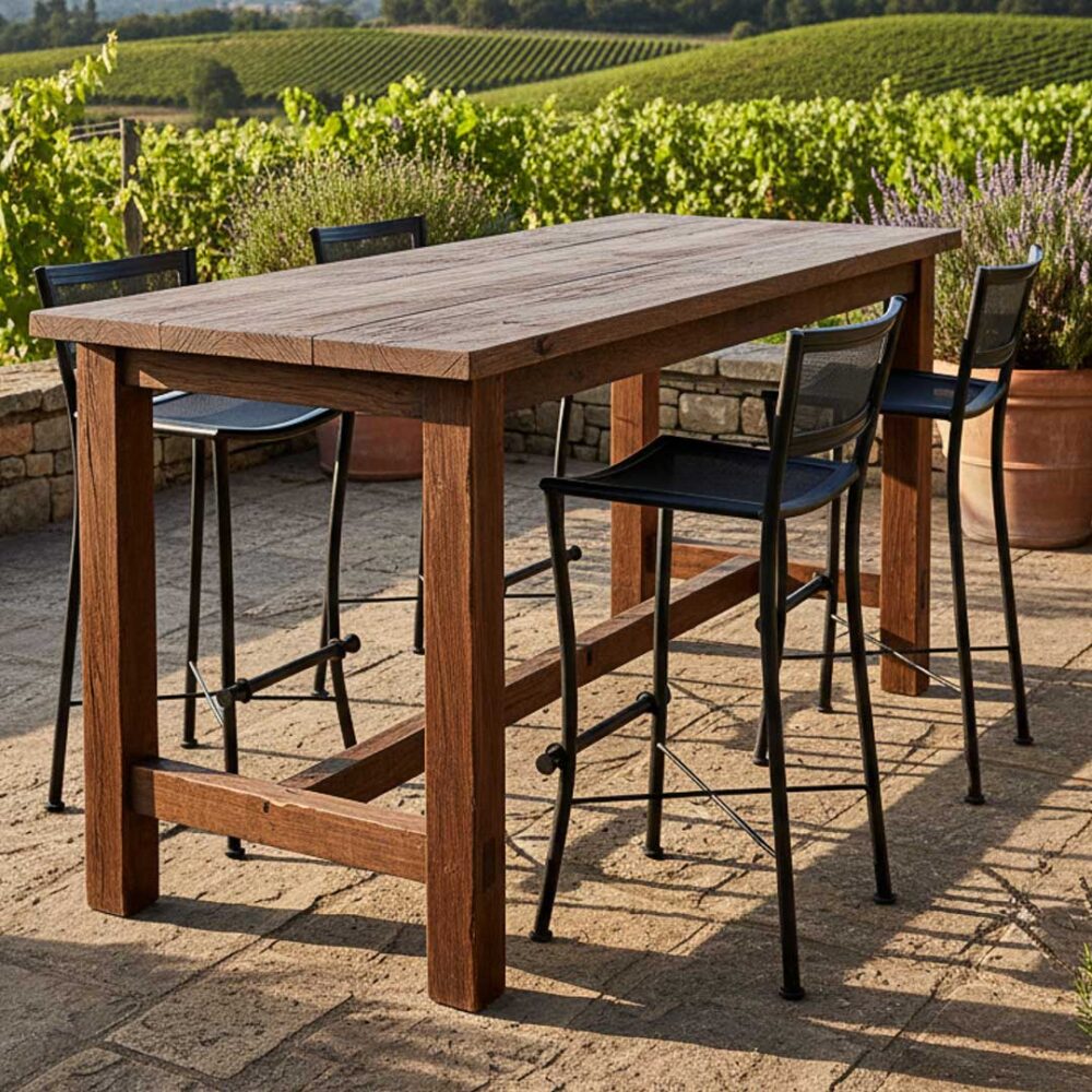 Piso bar metálico Loft 40x35x100 altura