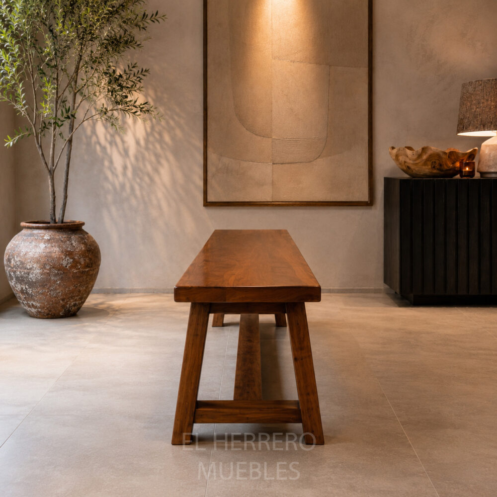 Banqueta Caballete de Roble 200x35x45 alto