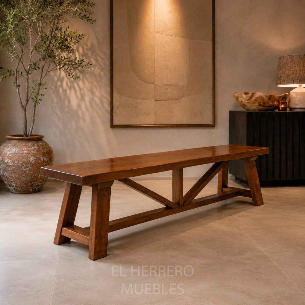 Banqueta Caballete de Roble 200x35x45 alto