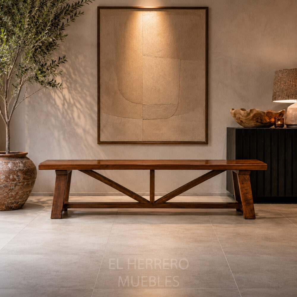 Banqueta Caballete de Roble 200x35x45 alto