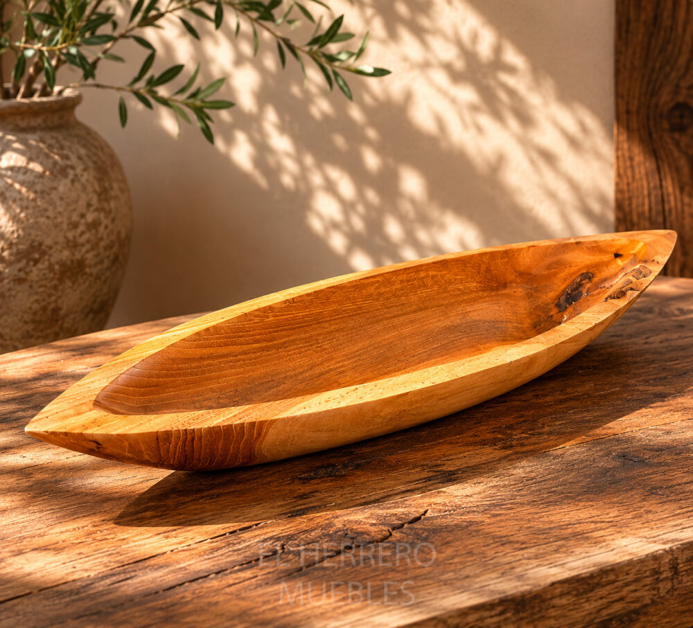 Deco tabla picoteo canoa 70x18x8 cm
