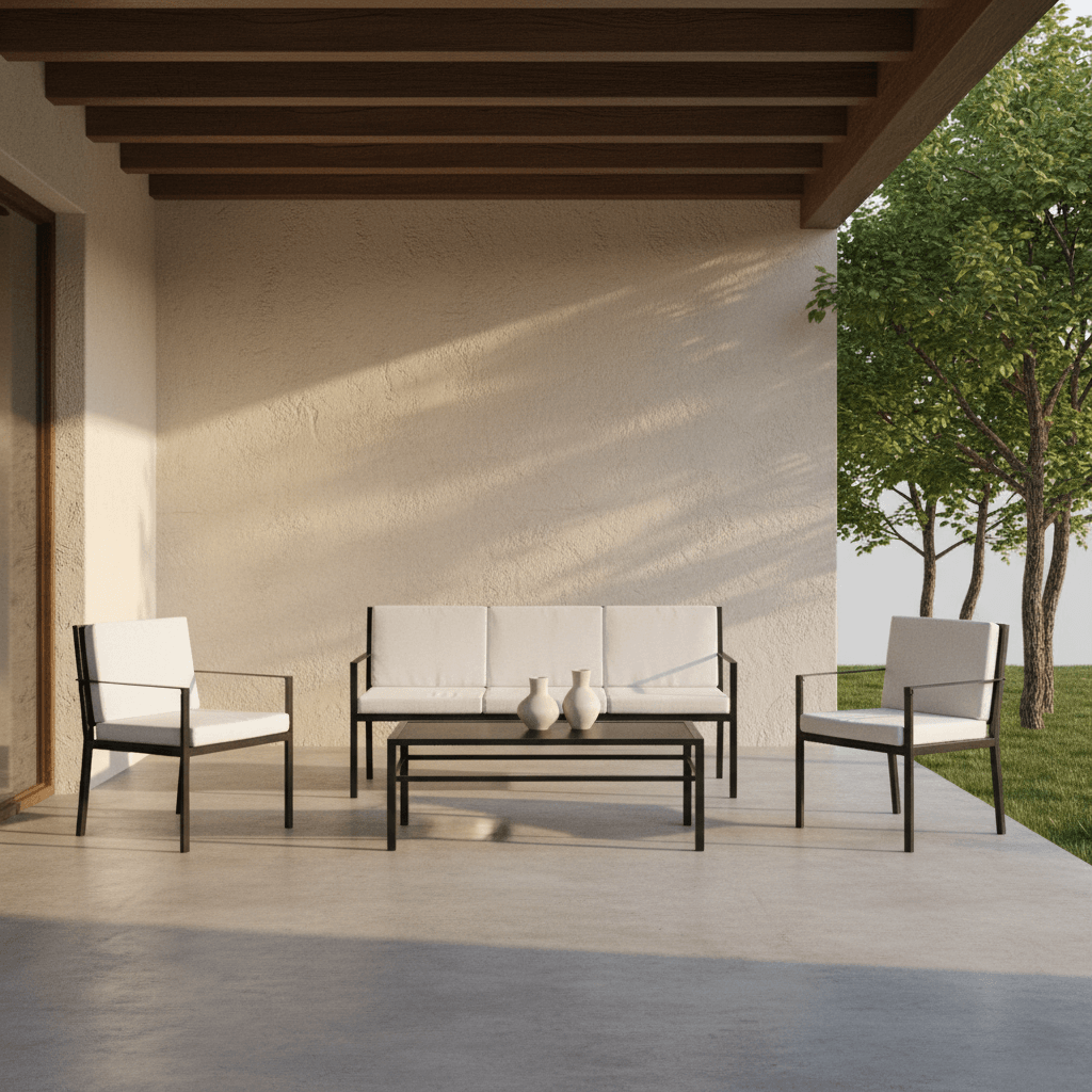 Juego Living de terraza departamento | Muebles El Herrero-Muebles del Mundo