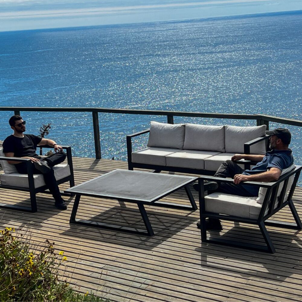 Juego living de terraza Baru mesa centro 110x125x40 cms