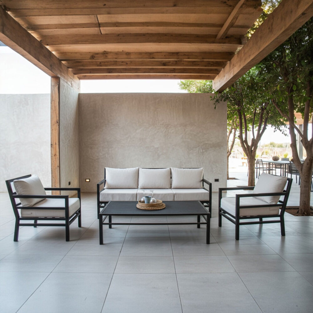 Juego living de terraza modelo Recto