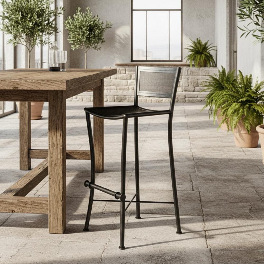 Piso bar metálico Loft 40x35x100 altura