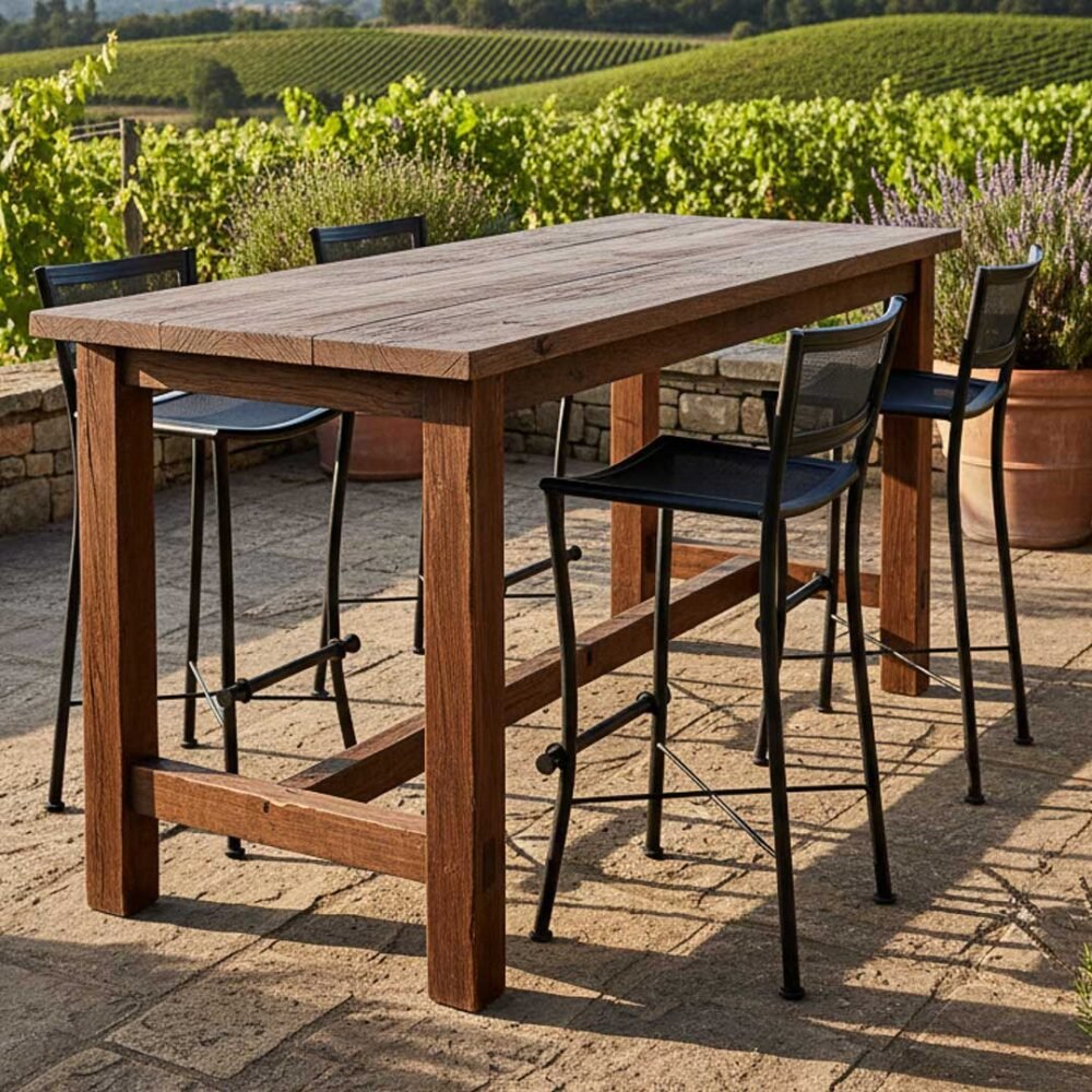 Piso bar metálico Loft 40x35x100 altura