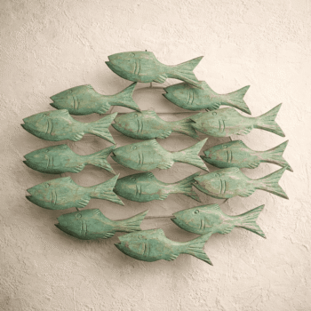 Deco pared peces — verde agua