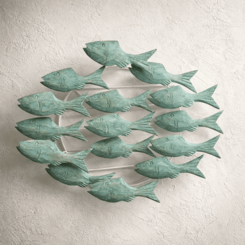Deco pared peces — celeste