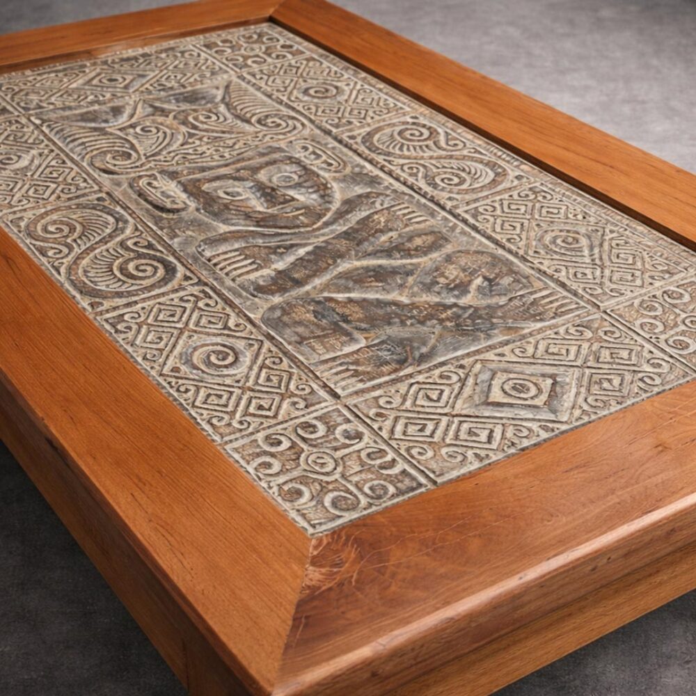 Mesa centro Azteca natural 102x72x36 cm