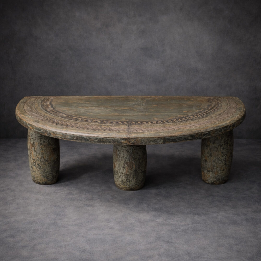 Mesa Centro media luna verde 27x67x45 cm