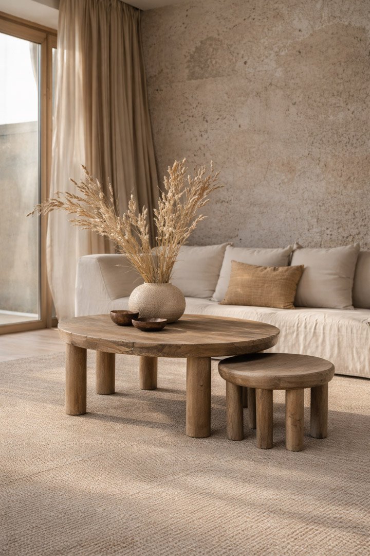 Mesa centro nido redonda Amapola 80x80x45