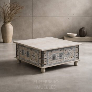 MUEBLE ESTANTE, BUFFET, MESA DE CENTRO, BAUL, MADERA, DOS PUERTAS, CAJONES, ARRIMO (13) MESA CENTRO BAUL PATAGONIA 90x90x45 CM