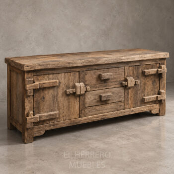 Buffet Bolonia madera teca puertas y cajones 160x50x70 cm