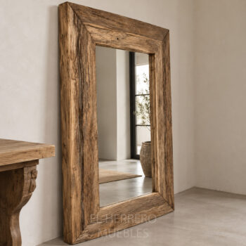 Espejo Nómada rectangular madera teca 100x130x5 cm